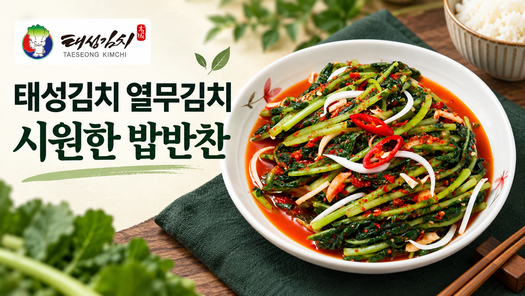태성김치 열무김치, 국내산 재료로 완성한 시원한 밥반찬